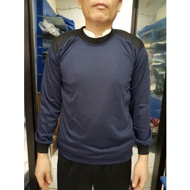 TERMURAH- kaos security lengan panjang biru hitam