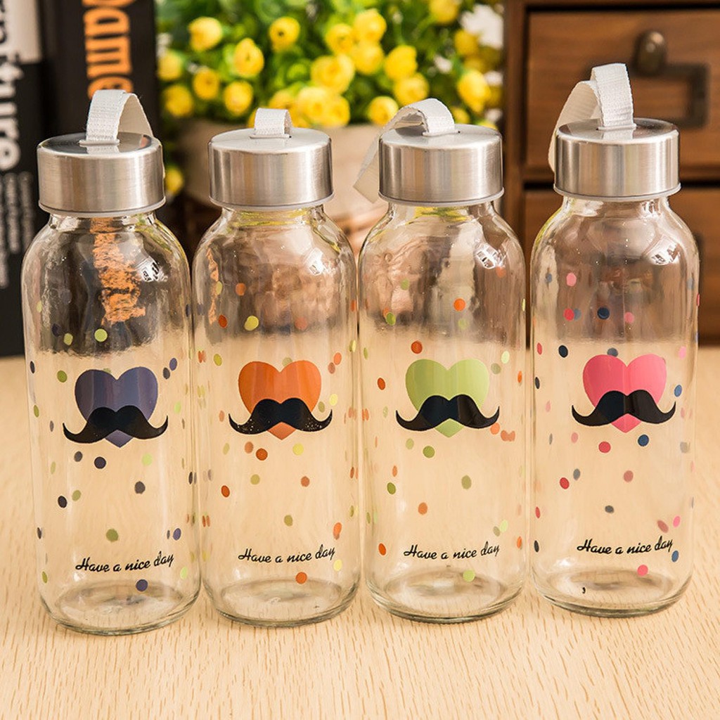 botol minum tumbler Portable Sports Glass Water Bottles 300ml / Botol Minum