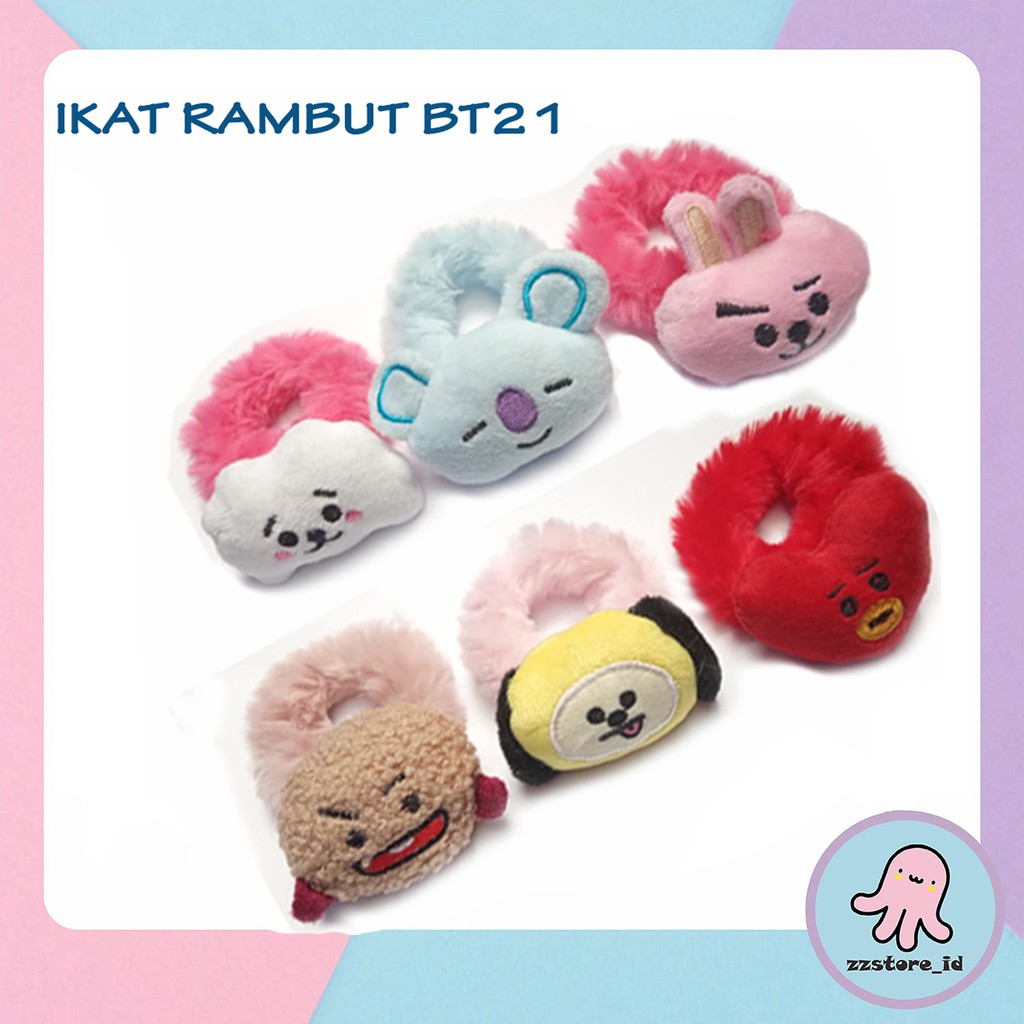 Ikat Rambut Karet KARAKTER BT21 Motif Kartun Lucu