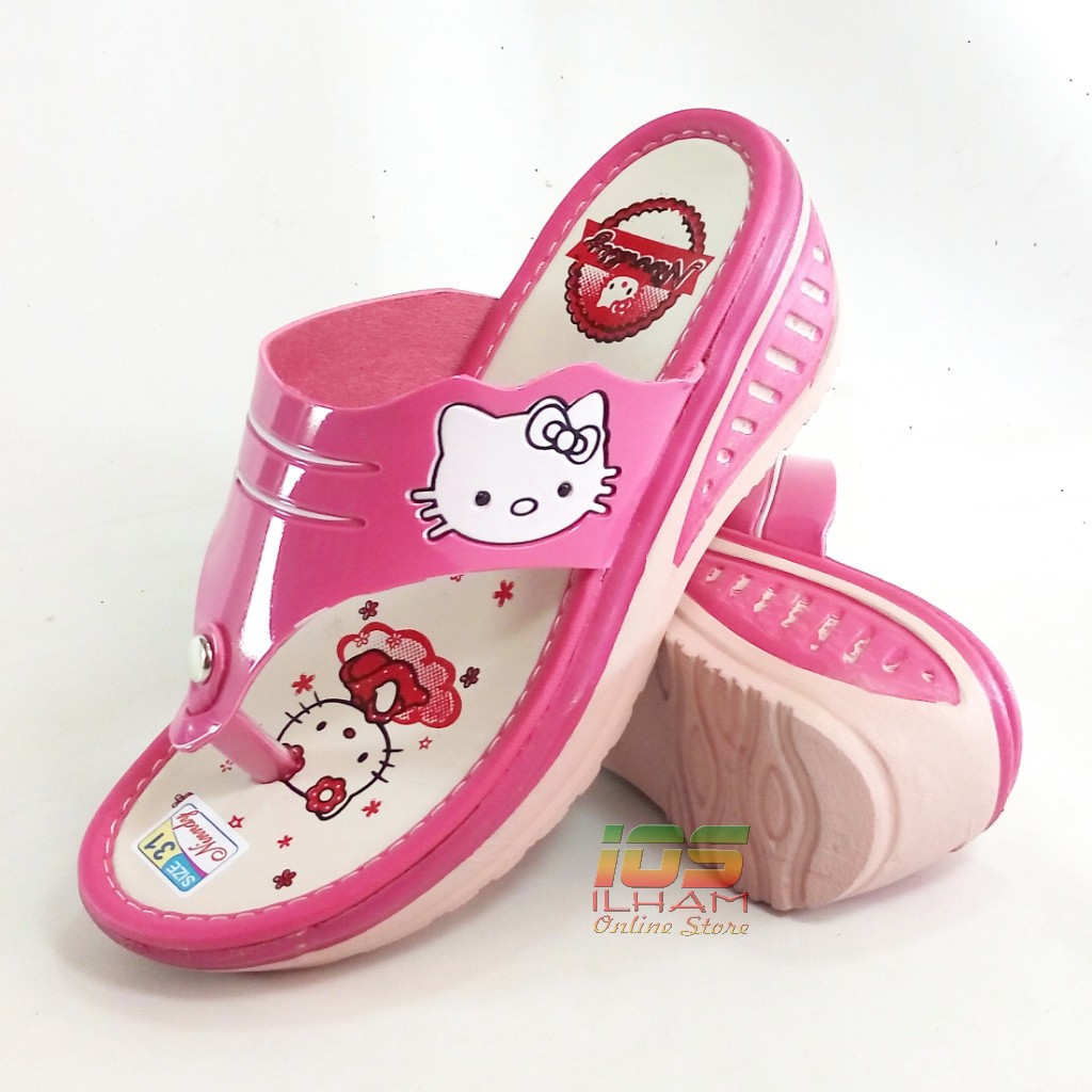 Sandal Jepit Anak Wedges NINNDY Hello Kitty Hak 4,5cm Size 26-35