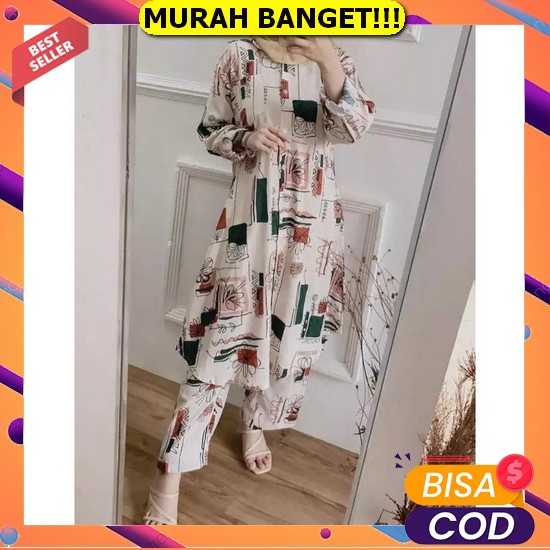 Juna Set / Setelan Cewek Dewasa Terbaru 2022 Bahan Shakila / Pakaian Set Wanita Termurah / Atasan Da