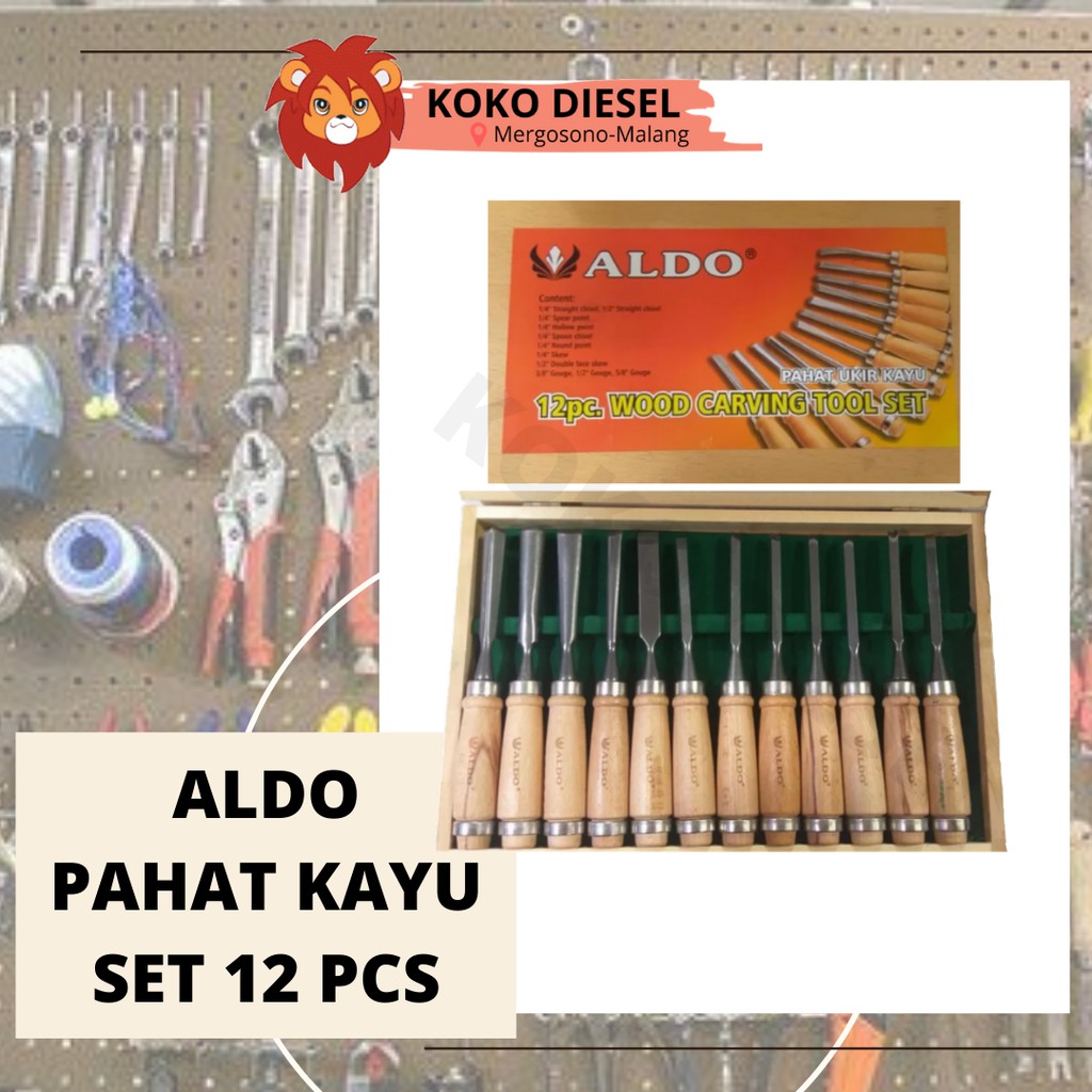 Jual Alat Pahat Kayu Ukir Kayu Aldo Pahat Kayu Set 12pcs Indonesiashopee Indonesia 