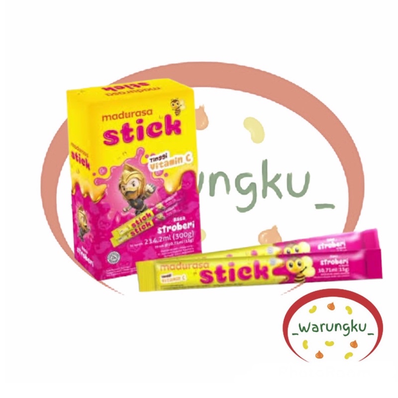 [BOX] Madurasa Stick STROBERI PACK Isi 20 Pcs Madu Sehat Tinggi Vitamin C