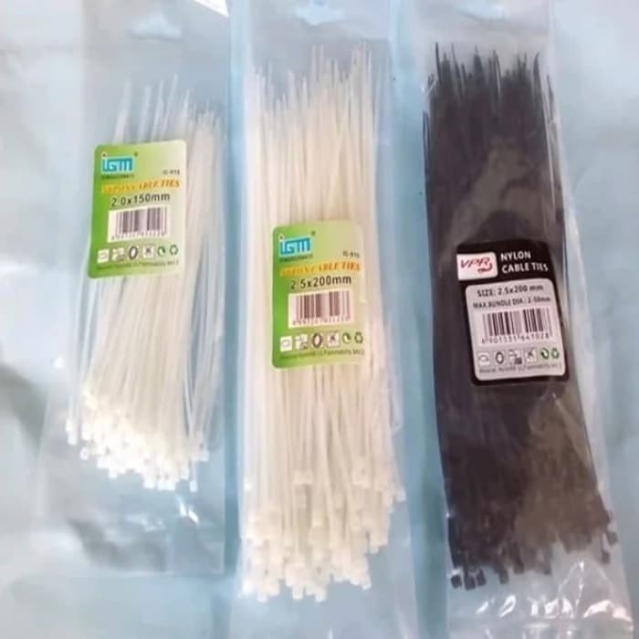 

ANEKA-KABEL TIE TIES SIGMA TALI PENGIKAT TEBAL TERLARIS 15CM HPP HITAM PUTIH