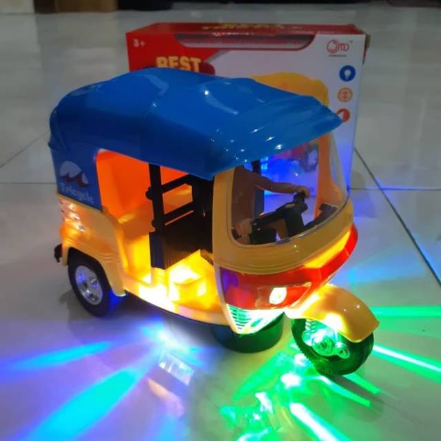 Mainan edukatif bajaj bump &amp; go baterai mobil mobil anak edukasi batre