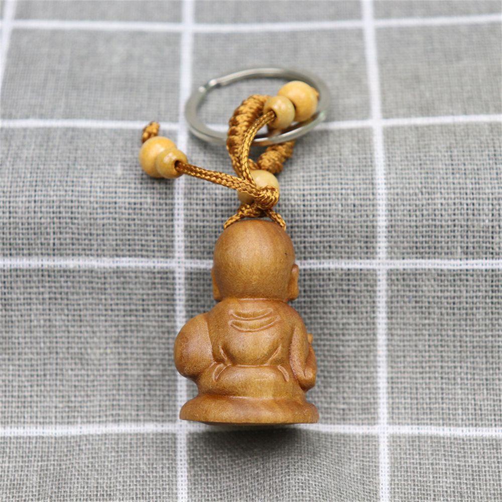 Gantungan Kunci LILY W ooden Gantungan Kunci Monk Buddha Lucu