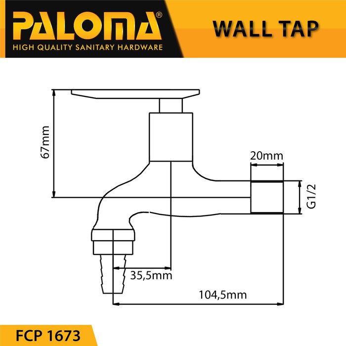 Tap PALOMA FCP 1673 Keran Kran Air Dingin Tembok Wall Taman Garasi