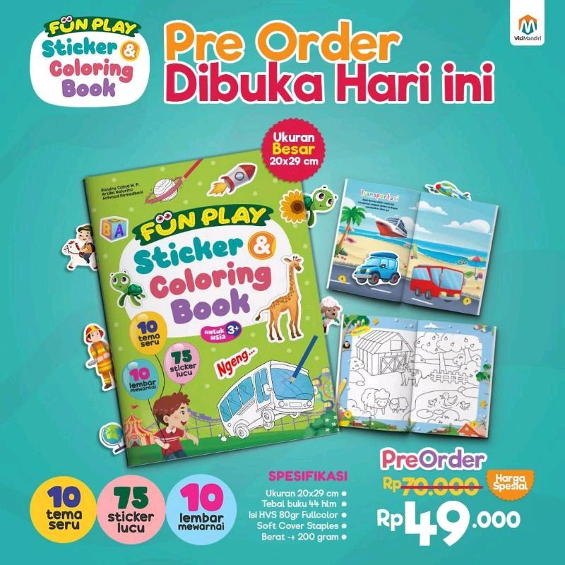 Fun Play Sticker And Coloring Book