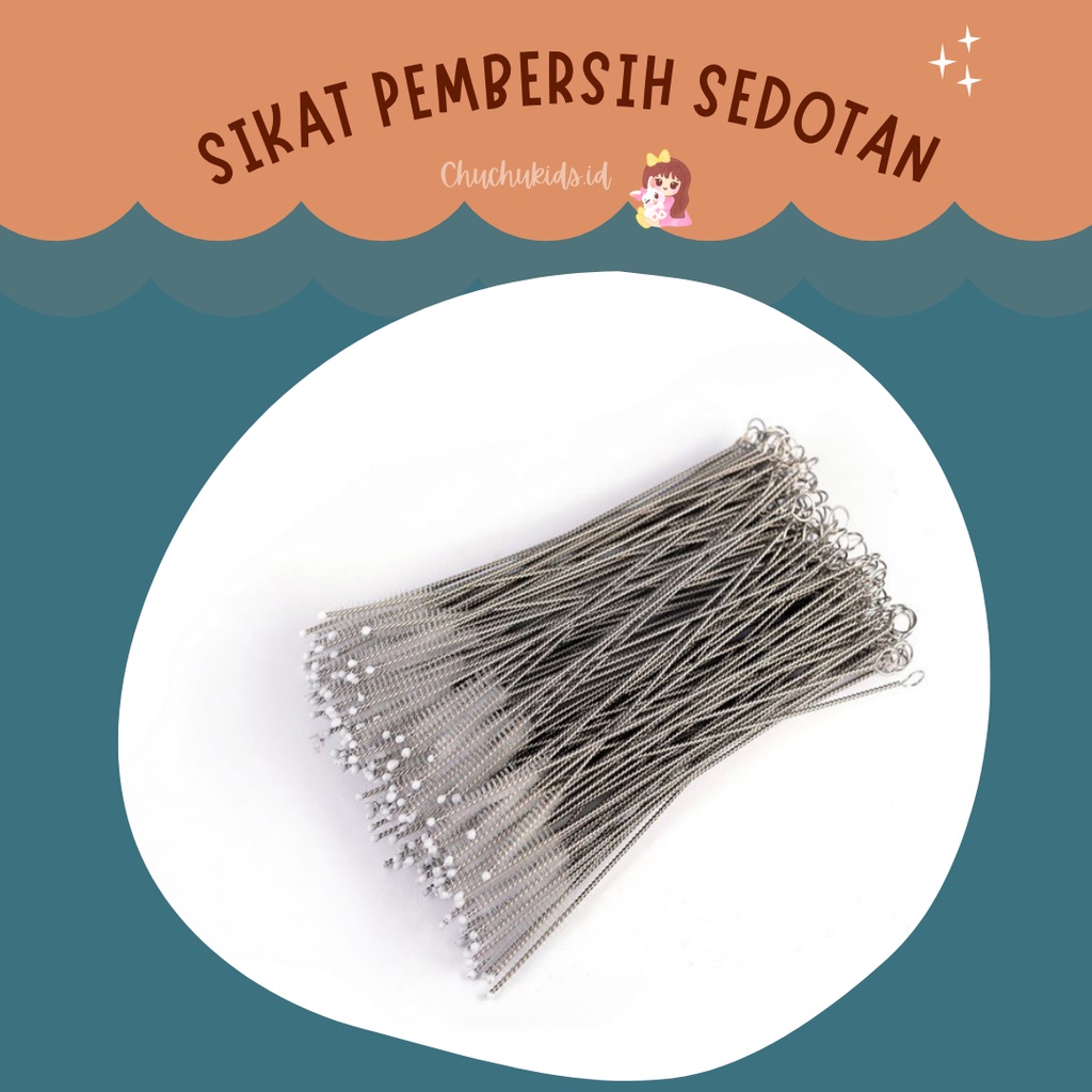 Sikat Pembersih Sikat Sedotan Stainless pembersih sedotan