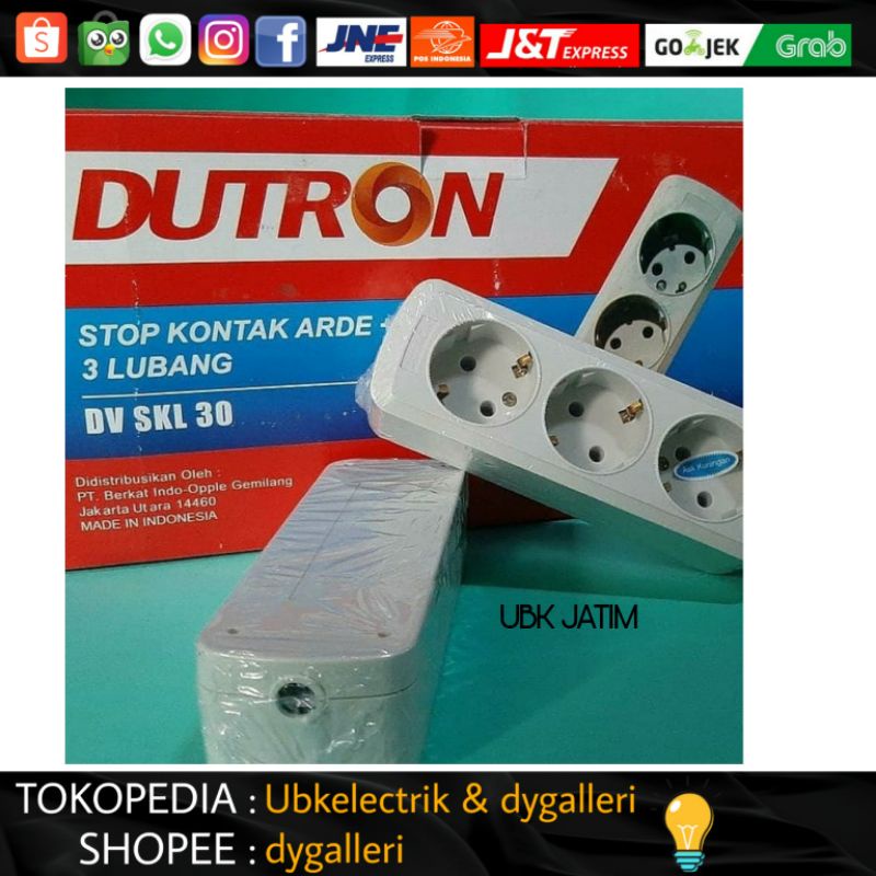 DUTRON Stop Kontak 3 Lubang DV SKL 30 HG Tanpa Kabel