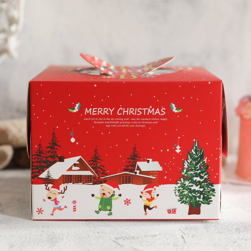 

dus / kotak kue karton box kue tart kotak kue natal christmas box - tree