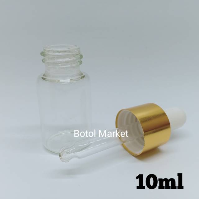 Botol Pipet Kaca Bening 10ml / Botol Penetes Essensial Oil