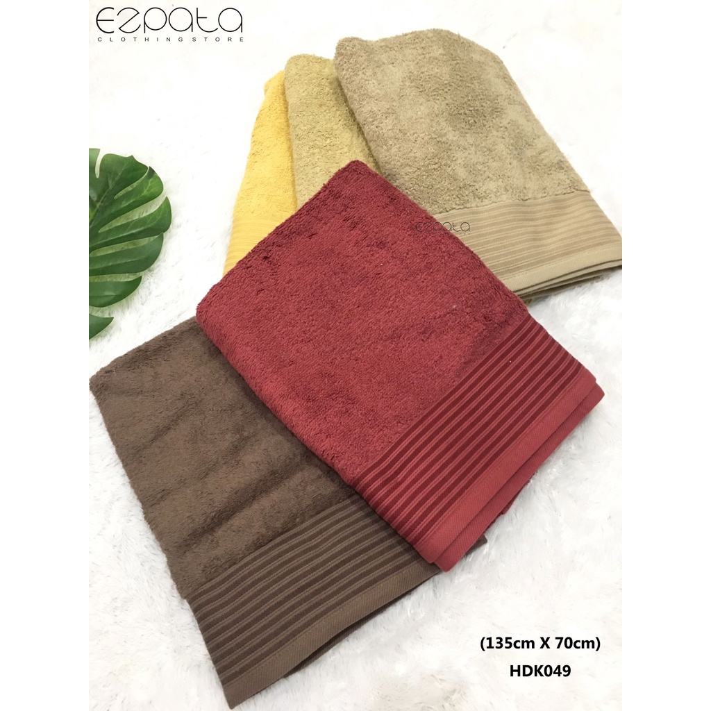 Ezpata Handuk Mandi Dewasa Jumbo Besar ukuran 135X70cm Polos Warna Warni RANDOM Murah Mudah Menyerap Air