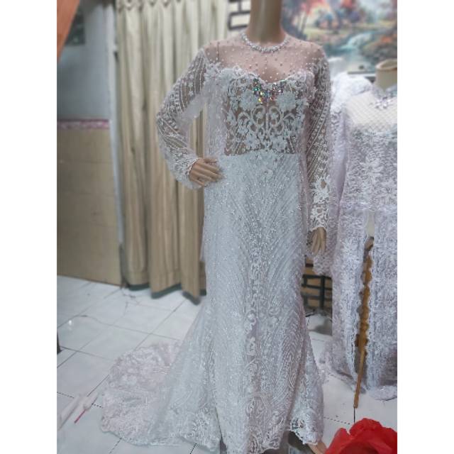 Dress pengantin akad gaun pengantin akad mewah
