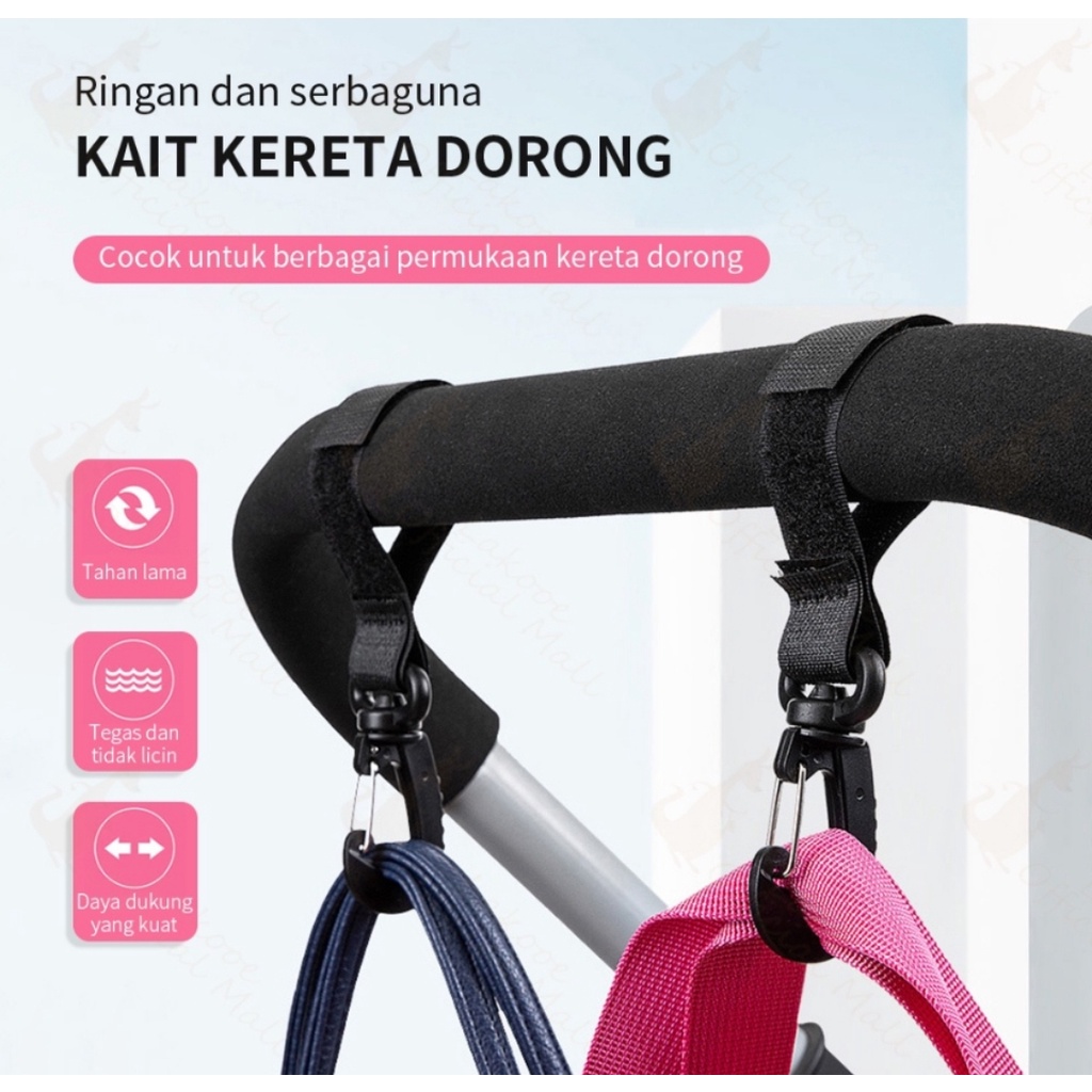 Gantungan Stroller Hook Kereta Drong Bayi 360 Velcro Serbaguna