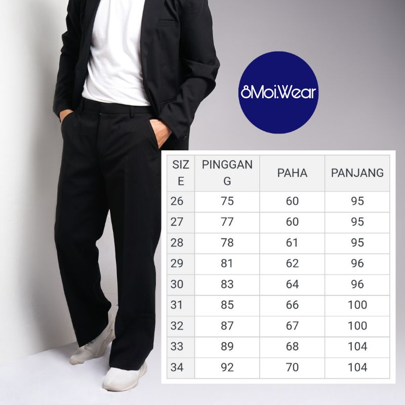 Celana oversize pria - Celana longgar panjang Basic oversize