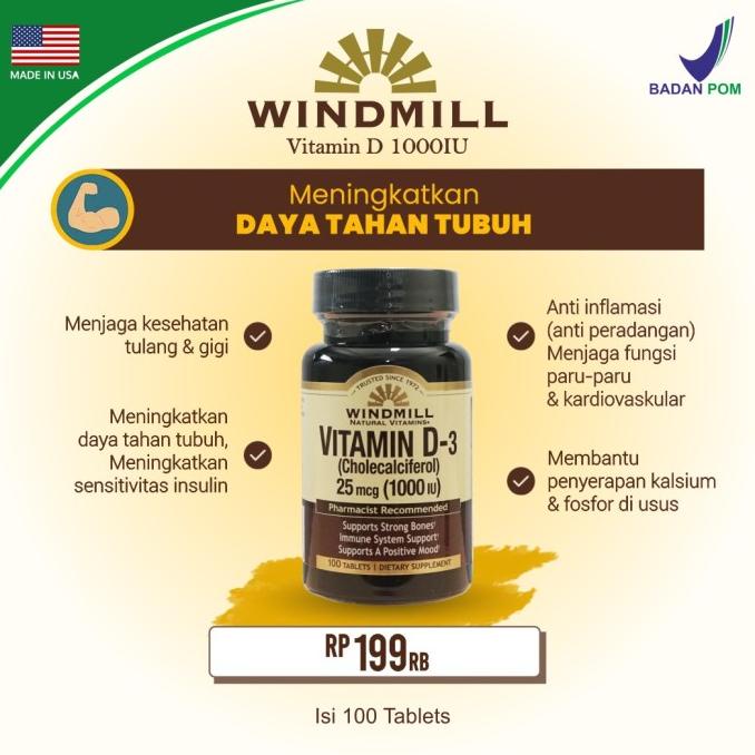 Windmill Vitamin D3 1000IU Bstores Lc