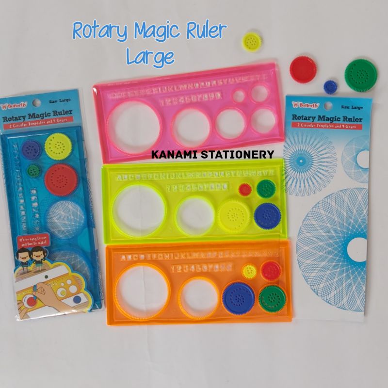 

Penggaris Bentuk Template Rotary Magic Ruler Butterfly.