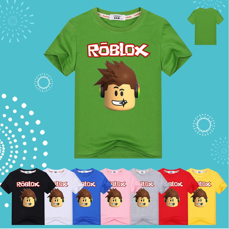 Kaos T Shirt Unisex Lengan Pendek Gambar Kartun Roblox Untuk Musim - roblox brown hair shirt id t shirt designs