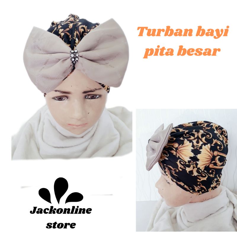 Turban Bayi Pita Mutiara / ciput baby NEWBORN / topi bayi / Hijab bayi