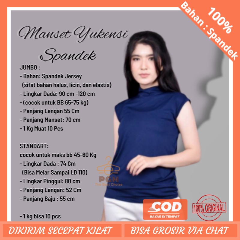 Manset Buntung Tanpa Lengan Yukensi Bahan Spandek BB 45-75 KG &amp; JUMBO 61-75 KG TERMURAH BISA COD