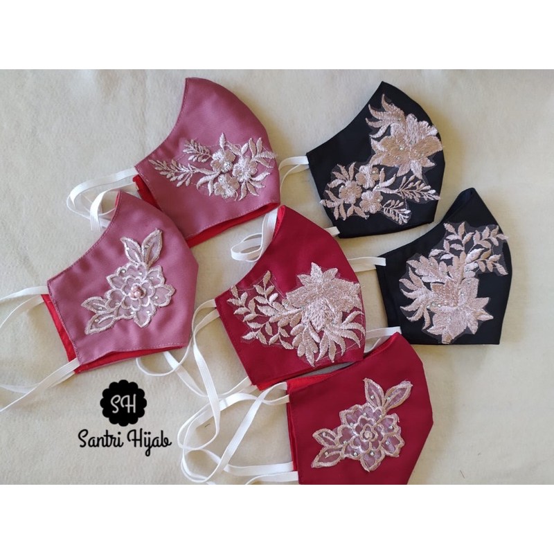 Masker Tempel Broklat Bunga 3D