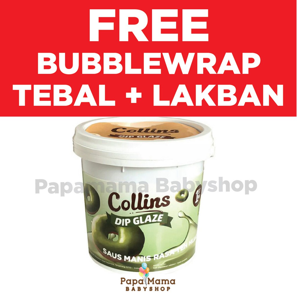 Collins Dip Glaze 1kg Strawberry, Tiramisu, Cappucino, Green Tea, Cheese, Chocolate - Selai Topping Donat Bolu Kue Coolins Colins