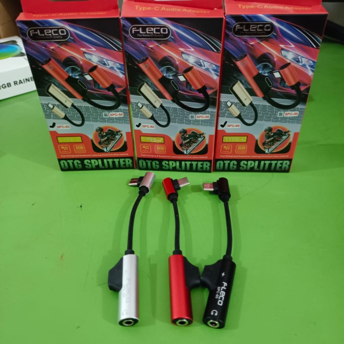 Fleco Type C to Aux 3.5mm Type C charger 2 in 1 High Quality