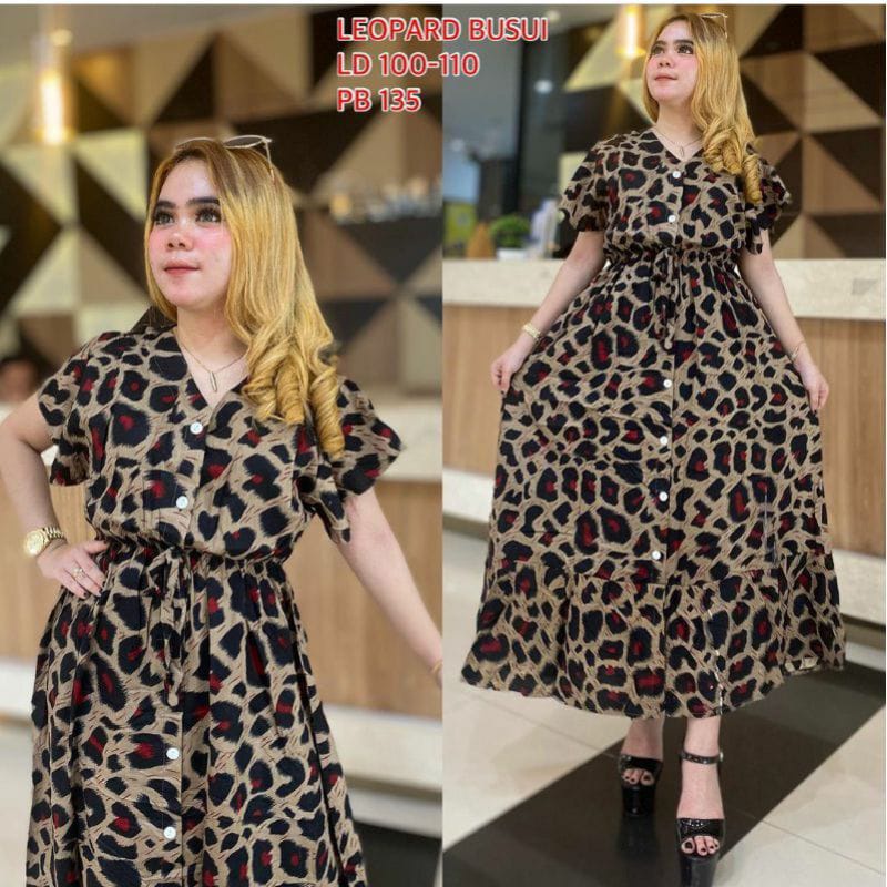 DRESS ANDIN TERBARU MOTIF MACAN LEOPARD  TERMURAH KEKINIAN BAHAN RAYON PREMIUM BISA UNNTUK BUSUI  BANYAK DIPAKAI IBU IBU MUDA DAN REMAJA KEKINIAN