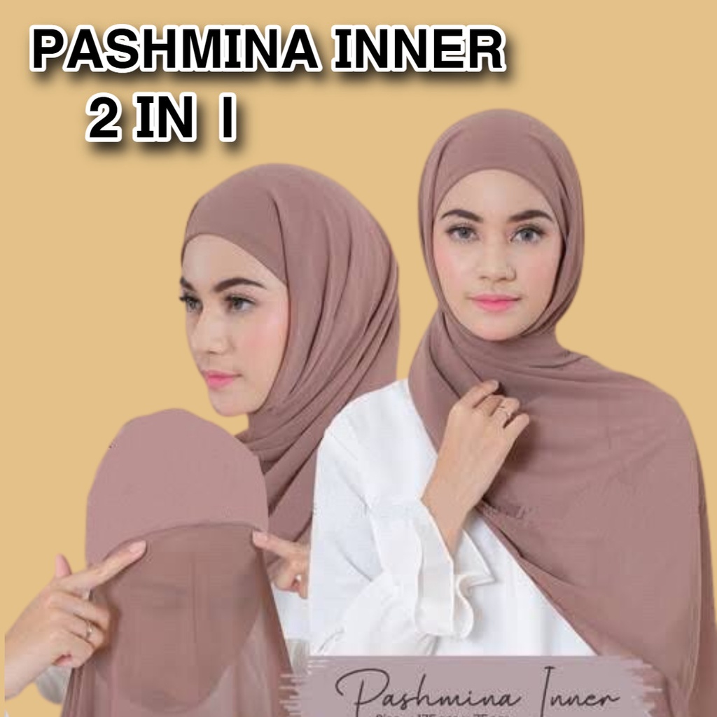 TERMURAH PASHMINA INNER 2IN1 / PASHMINA CERUTY BABY DOLL 180*75 PREMIUM