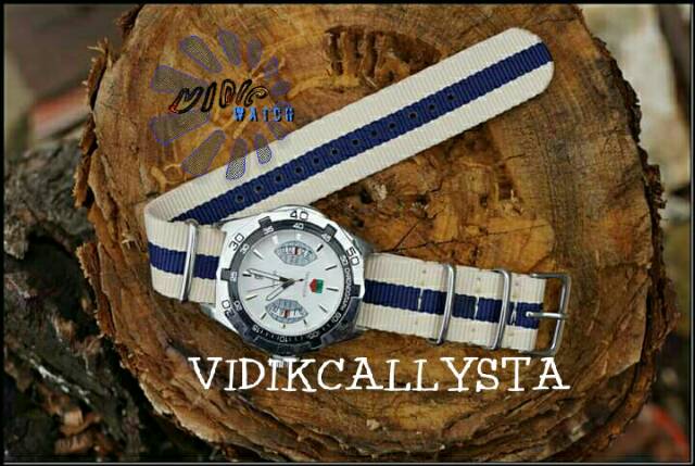 STRAP TALI JAM NATO CANVAS NYLON KANVAS KAIN 20 22 UNIVERSAL