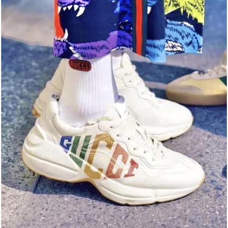 Sepatu GUCCI RHYTON GLITTER RAINBOW 37-40 Premium Quality Made In Italy