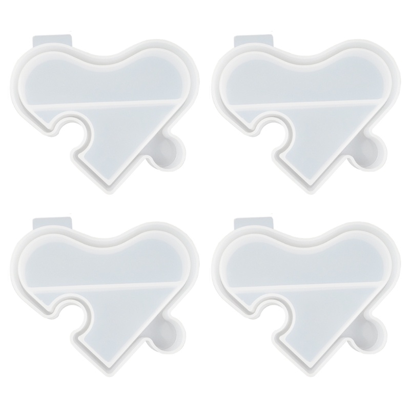 SIY  4Pcs Jewelry Container Resin Mold Love Heart Platter Storage Box Silicone Mould