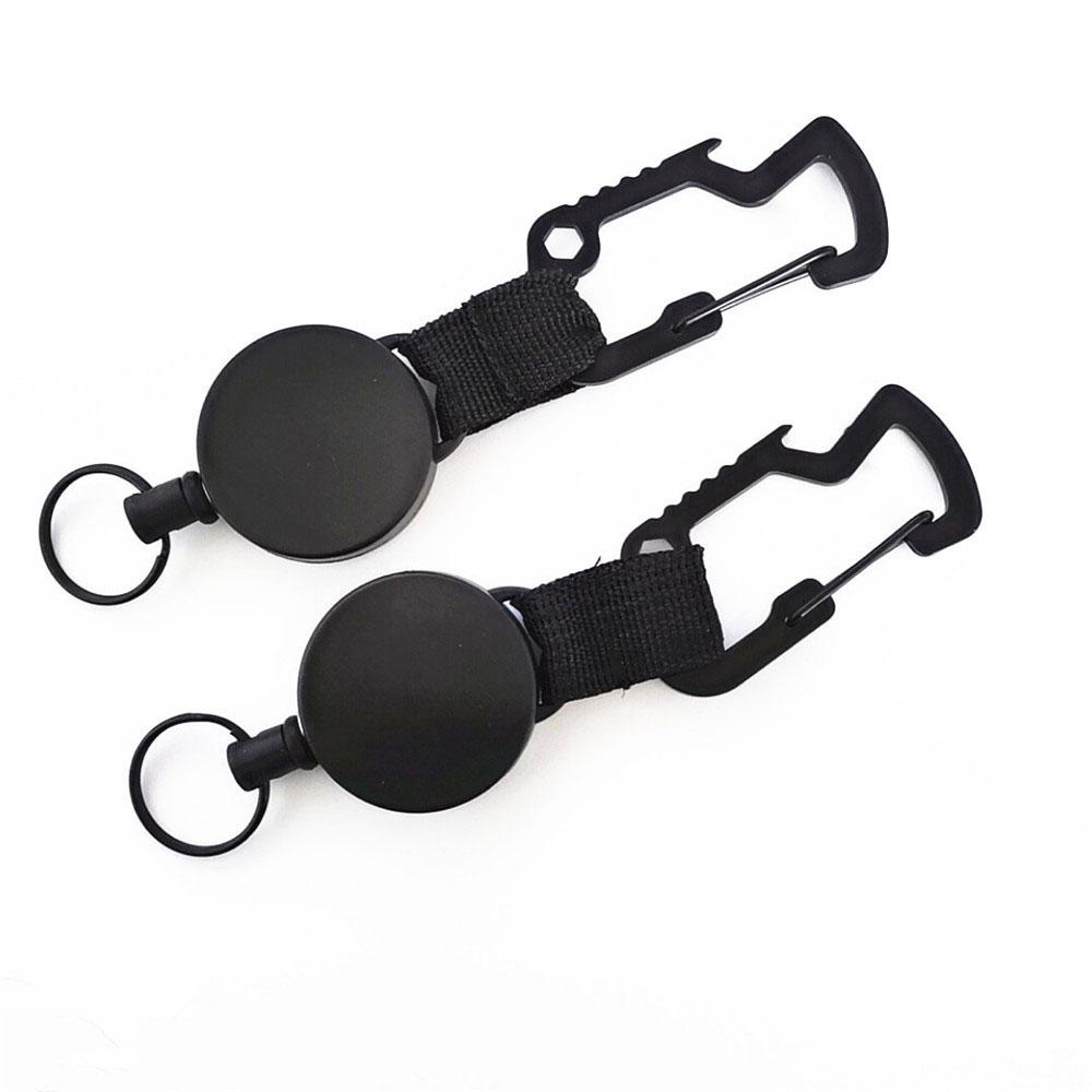 NICKOLAS1 Badge Reel Recoil Belt Logam Tarik Ditarik Perlengkapan Kantor Carabiner Gantungan Kunci Klip