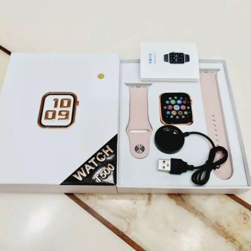 Smartwatch Bluetooth Call Layar Sentuh Jam Olahraga Type T-55-T500 PINK
