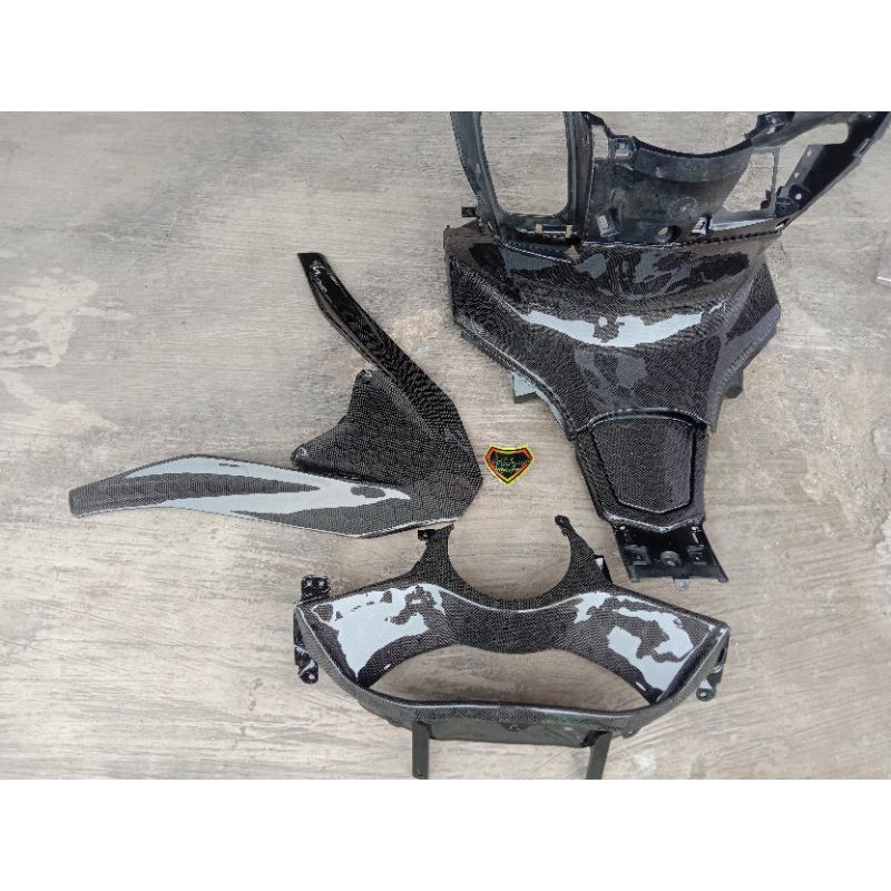 PAKET KEVLAR COVER PART INNER DASI DEPAN SPIDOMETER PCX 160 KARBON KEVLAR