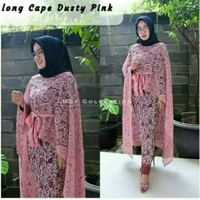 COD KEBAYA LONG BROKAT LONGCAPE OUTER BROKAT KEBAYA JUMBO KEBAYA COKSU LILAC LAVENDER