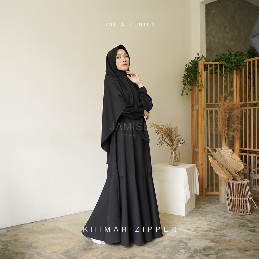Gamis+Khimar Syari | Julia Series - Black
