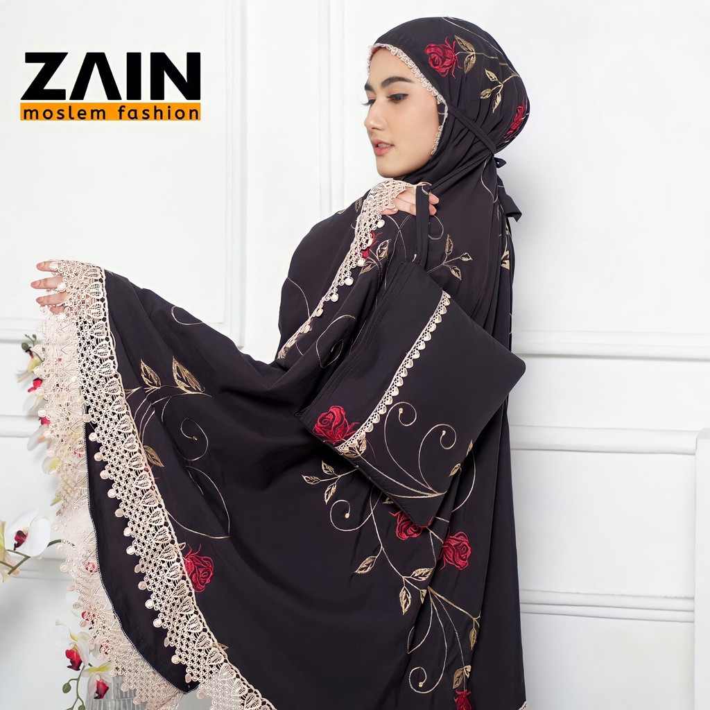 ZAIN - Mukena Dewasa Katun Premium Bordir Rose Mewah Exlusive