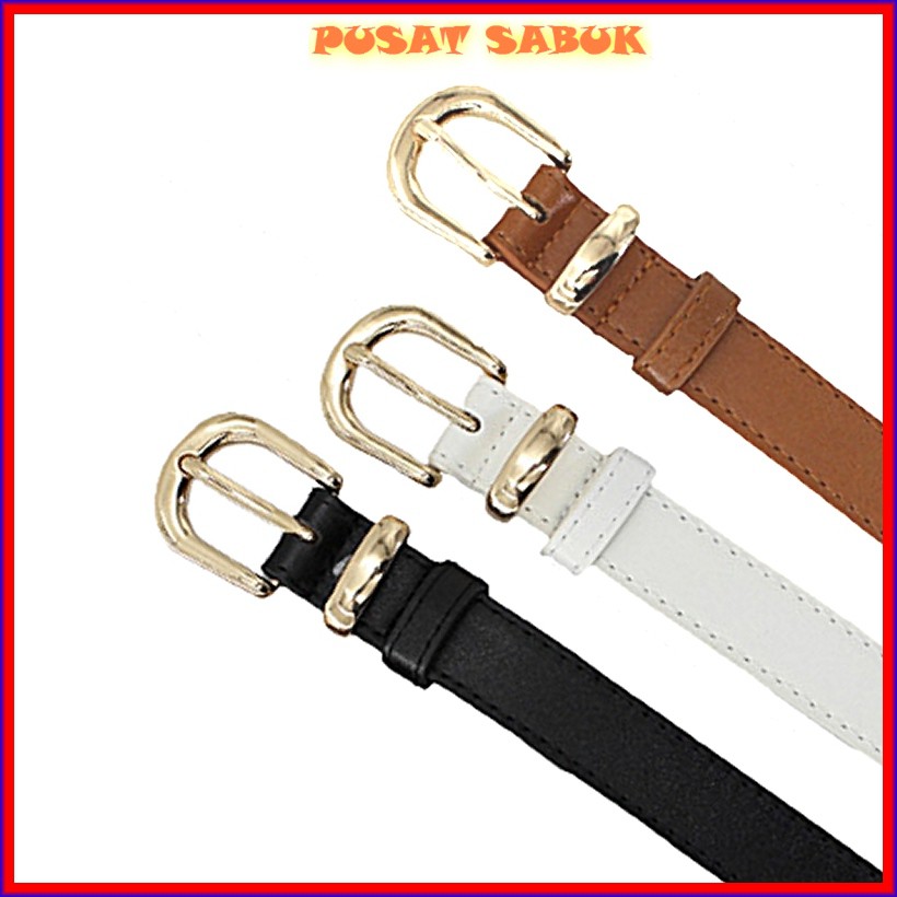 Ikat Pinggang Fashion Wanita Sabuk Korea Gesper Kulit Cewek Belt Warna Kecil Grosir Murah Gasper cm