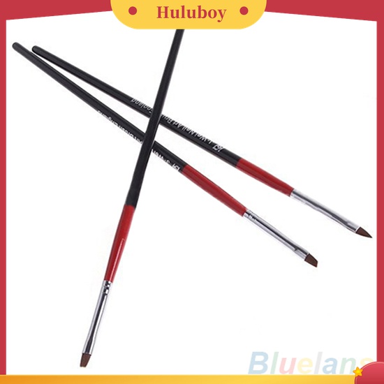 Huluboy Huluboy♡ 3pcs / Set Pen Brush Untuk Melukis Kutek Gel UV Akrilik DIY