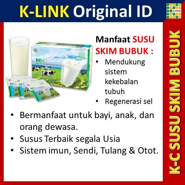 

K Susu Skim Bubuk K-Link - Minuman Susu Bubuk Rendah Lemak Membantu Kesehatan Jantung Kolesterol