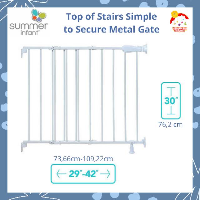 Summer Infant Top of Stairs Simple to Secure Metal Safety Gate