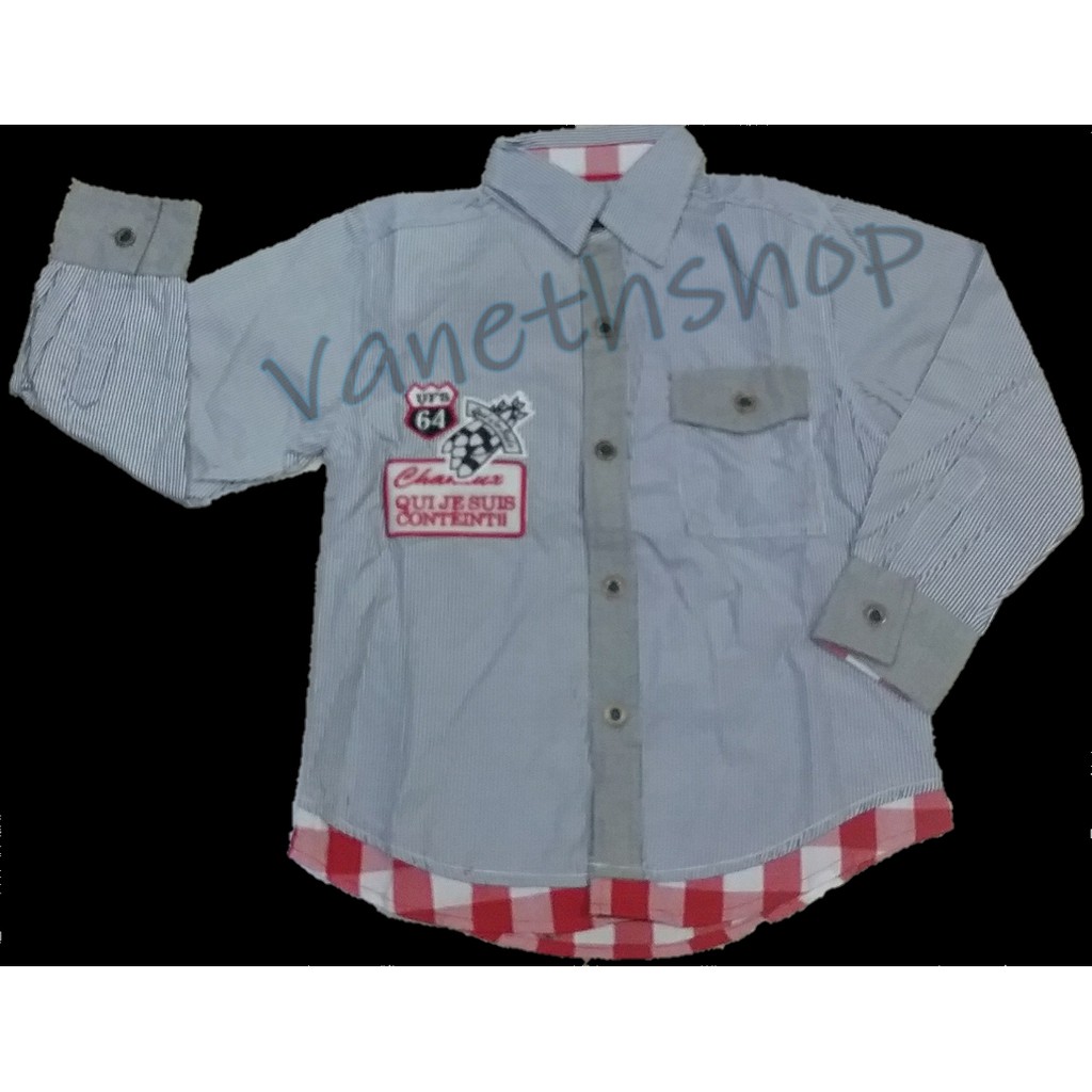 Kemeja Anak Laki GUESS salur biru