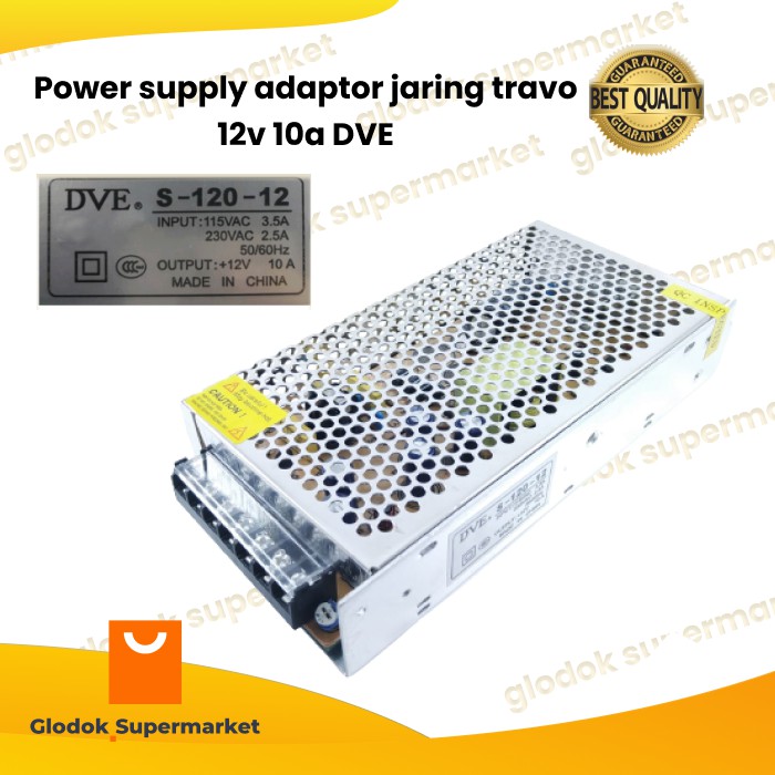 Power supply adaptor jaring travo 12v 10a DVE