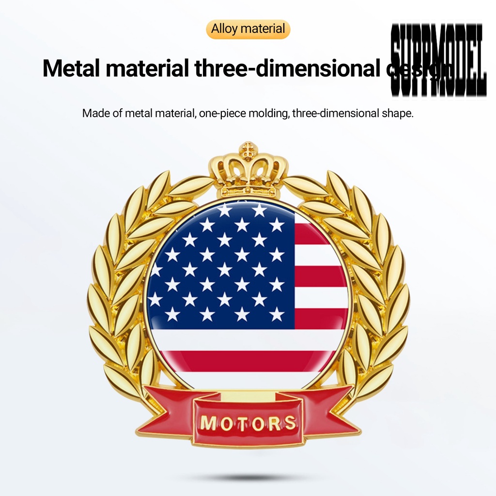 Stiker Emblem 3D Motif Bendera Nasional Tahan Pudar Untuk Dekorasi Mobil