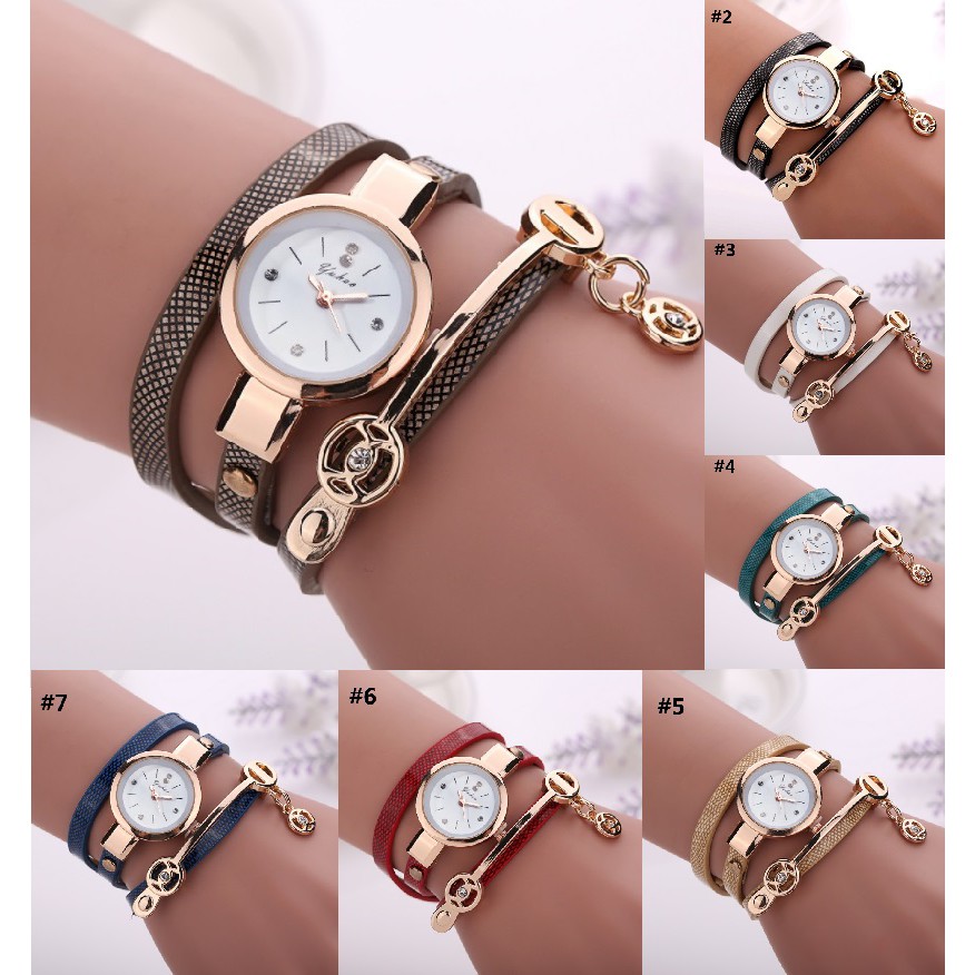 Jam Tangan Lilit Gelang Wanita #37 DOUBLE CIRCLE Korea Fashion Women Bracelet Watch Cewe Jaman Now