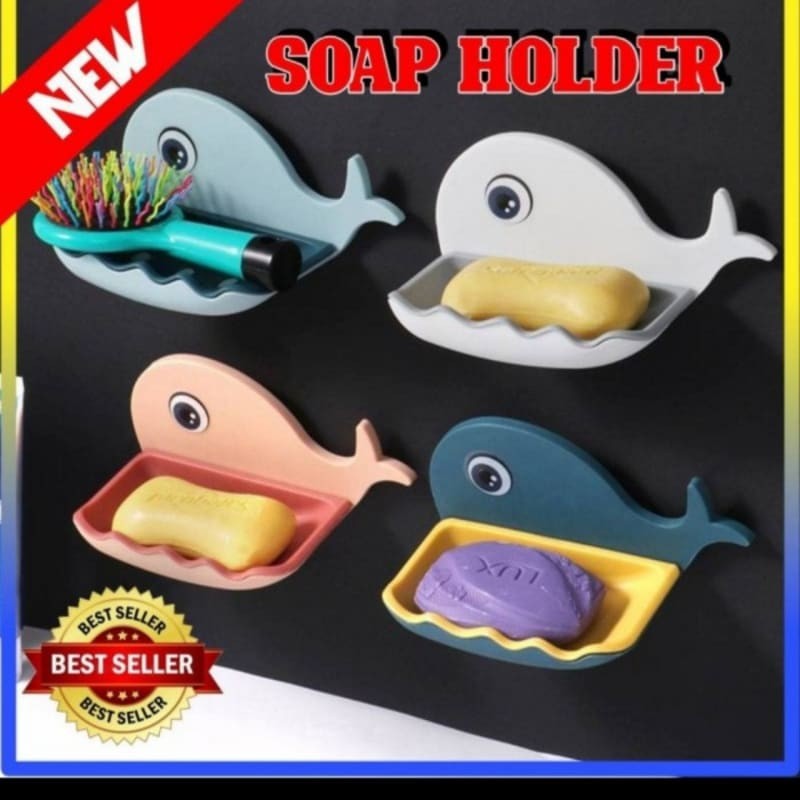 Wadah Sabun Batang Model ikan PAUS Tempat - Whale Soap Dish Rack Holder - Rak Kamar Mandi