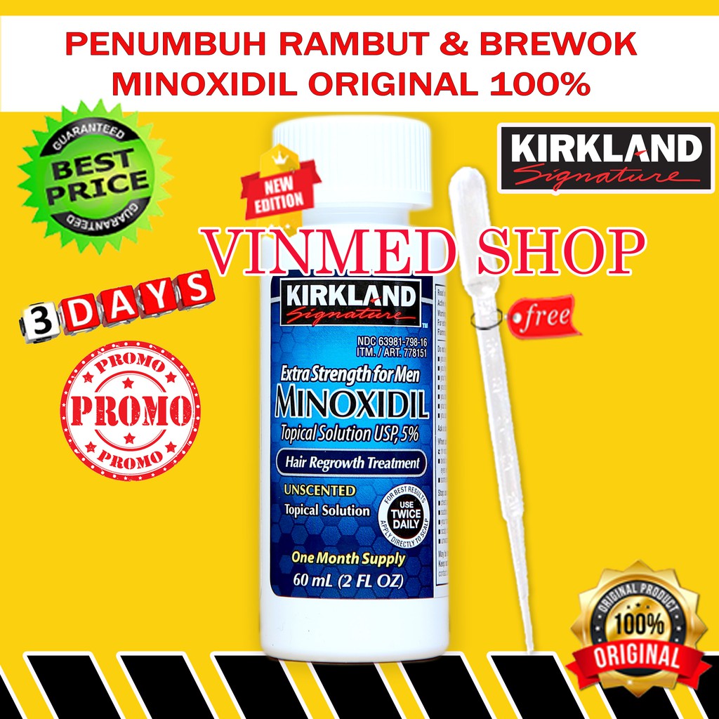 PAKET HEMAT Kirkland Minoxidil 5%+Biotin 10.000mcg +Shampoo Head n Shoulder anti hair fall