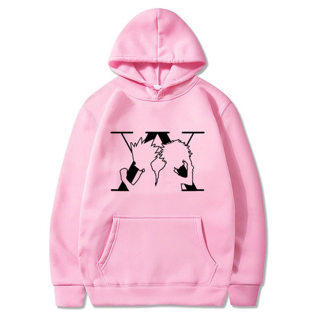 Sweater KILLUA &amp; GON LOGO Hoodie Anime HXH Jumper Pria Wanita Bahan Fleece Ukuran S M L XL XXL XXXL